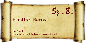 Szedlák Barna névjegykártya