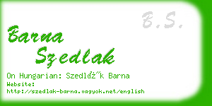 barna szedlak business card